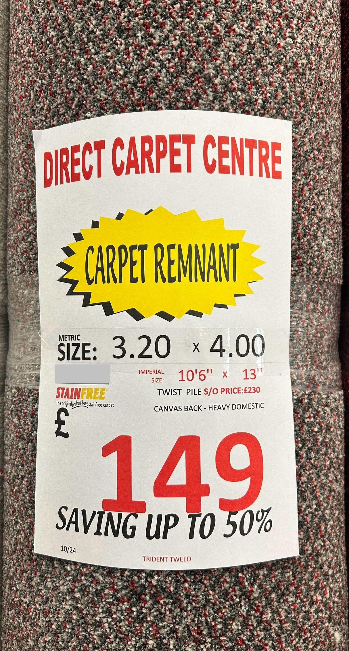 Furlongs Trident Tweed - Coldstream - 4m x 3.20m Carpet Remnant – by Furlong Flooring – 2