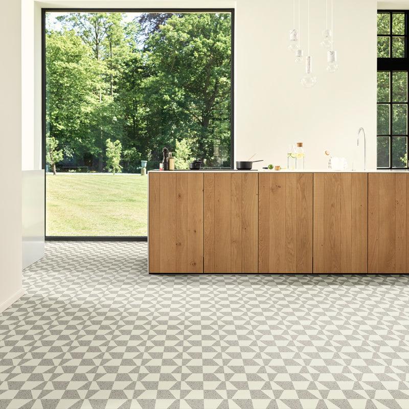 Cream and White Vinyl Flooring