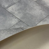 Kellars Luna grey tile effect vinyl flooring shown in Lara 098L