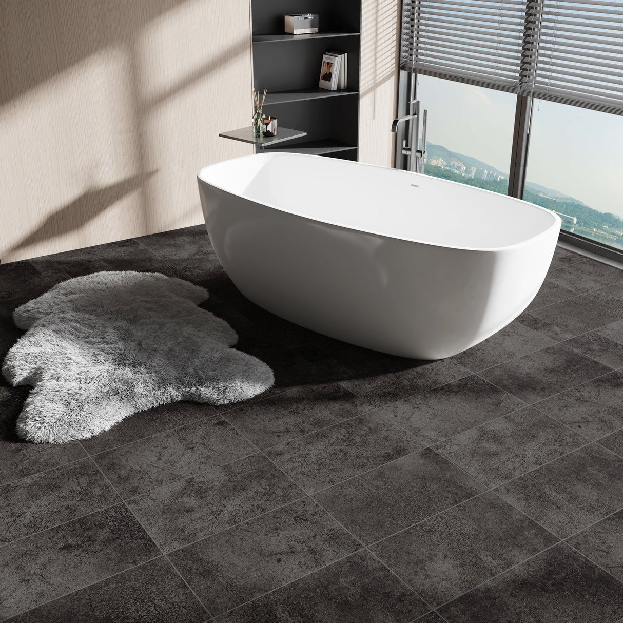 Spirit - Basalt Tile Vinyl – by Ibexx Flooring