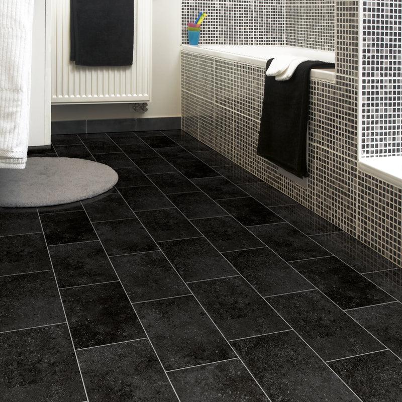 Lifestyle QueensTex tile effect vinyl flooring, colour Springfield
